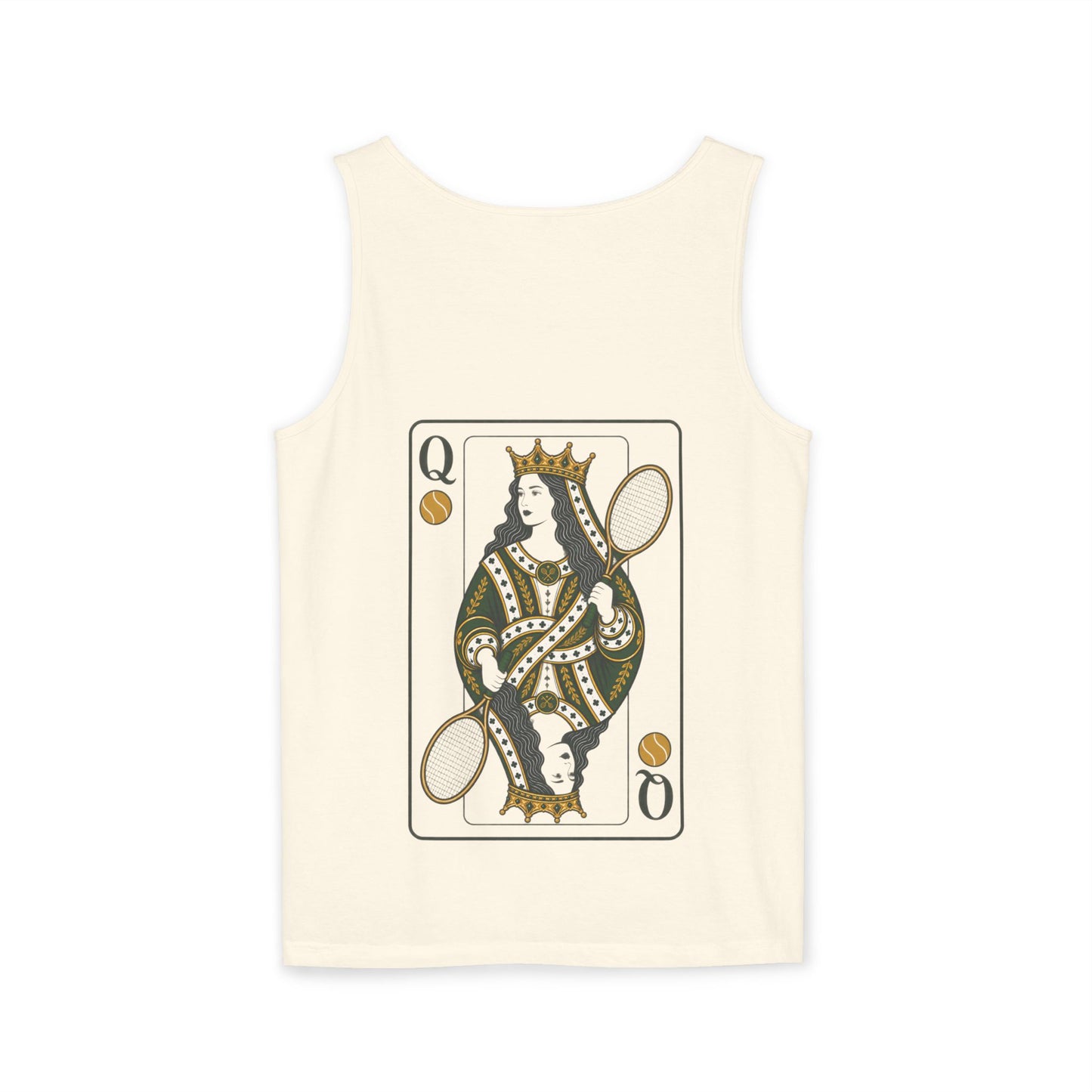 Tennis- Queen of the Court - Vintage Playing Card - Tank Top — Graphic Tank