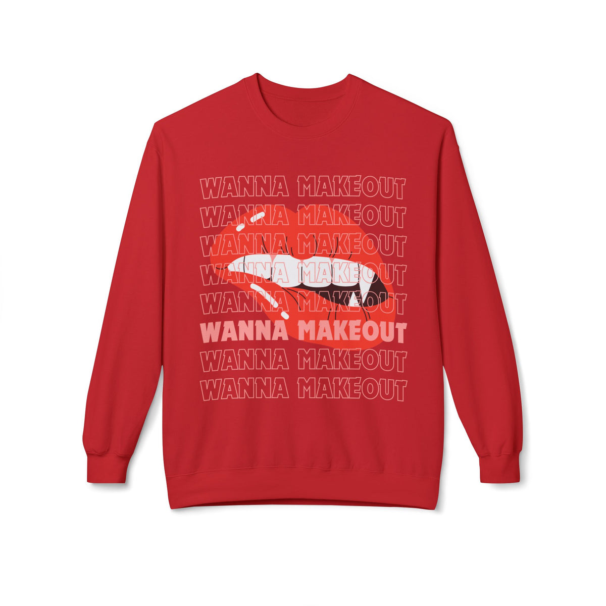 'Wanna Makeout' Graphic Crewneck  Sweatshirt - Trendy Casual Wear, Perfect for Parties, Fun Couples