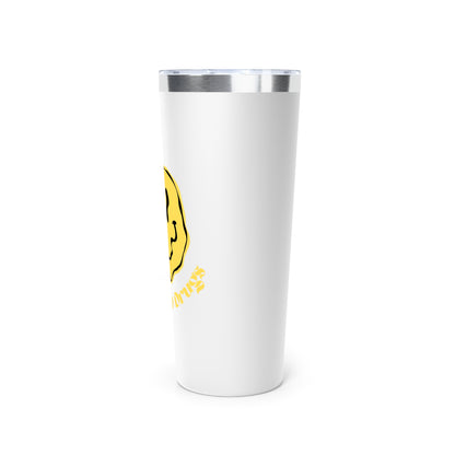 Say Yes to Drugs Smiley // Copper Vacuum Insulated Tumbler, 22oz - Blue Text