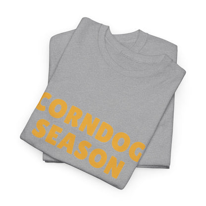 Funny Corndog Season // Unisex Heavy Cotton Tee | Perfect for Food Lovers and Festivals