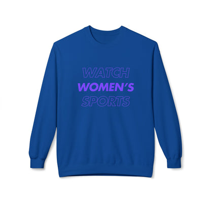 Watch Women's Sports // Unisex Midweight Softstyle Fleece Crewneck Sweatshirt