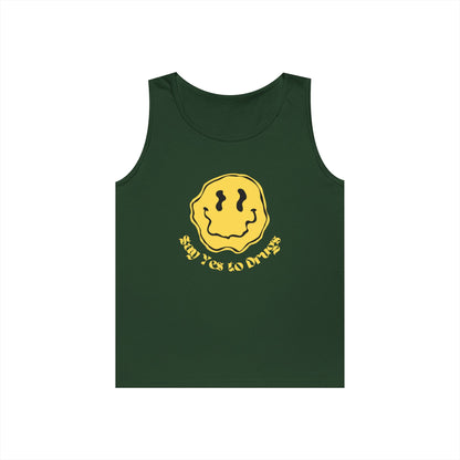 "Say Yes to Drugs" Smiley Graphic // Unisex Heavy Cotton Tank Top