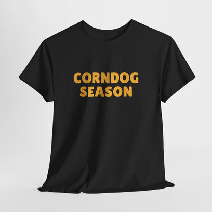Funny Corndog Season // Unisex Heavy Cotton Tee | Perfect for Food Lovers and Festivals