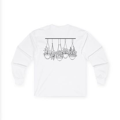 Hangin' With My Buds // Unisex Ultra Cotton Long Sleeve Tee - 'Happy Plants' Botanical Design