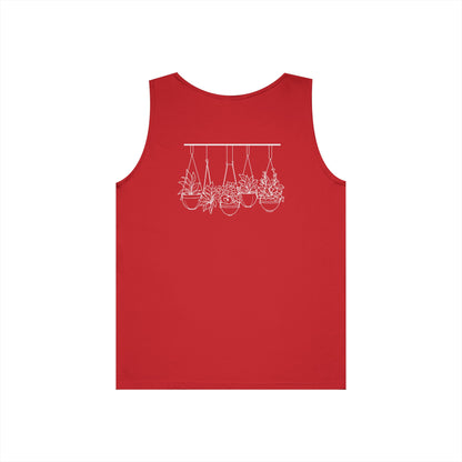 Hangin' With My Buds // Happy Plant Lover Unisex Heavy Cotton Tank Top - Perfect for Gardening Enthusiasts