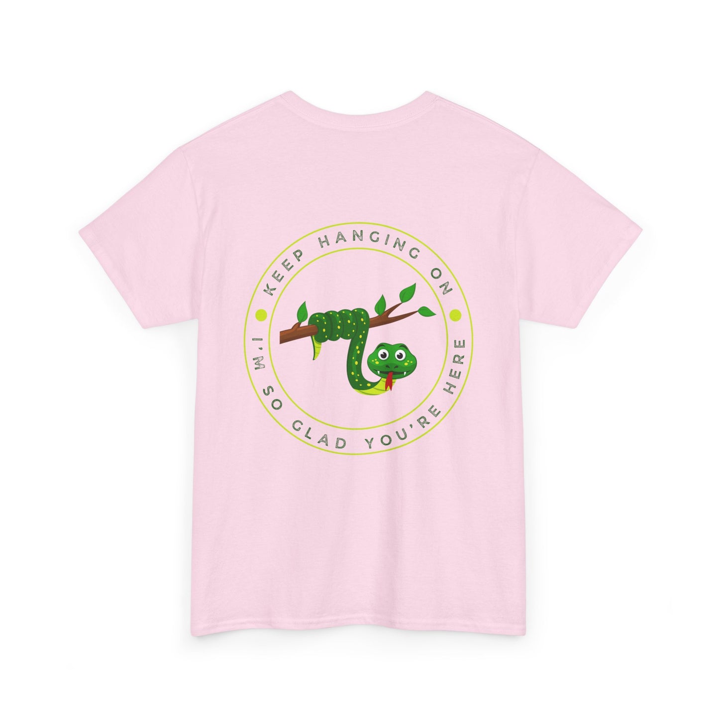 Keep Hanging On - Snake // Unisex Heavy Cotton Tee - Positive Message T-Shirt