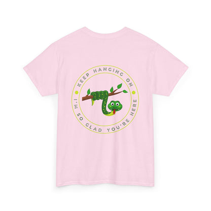 Keep Hanging On - Snake // Unisex Heavy Cotton Tee - Positive Message T-Shirt