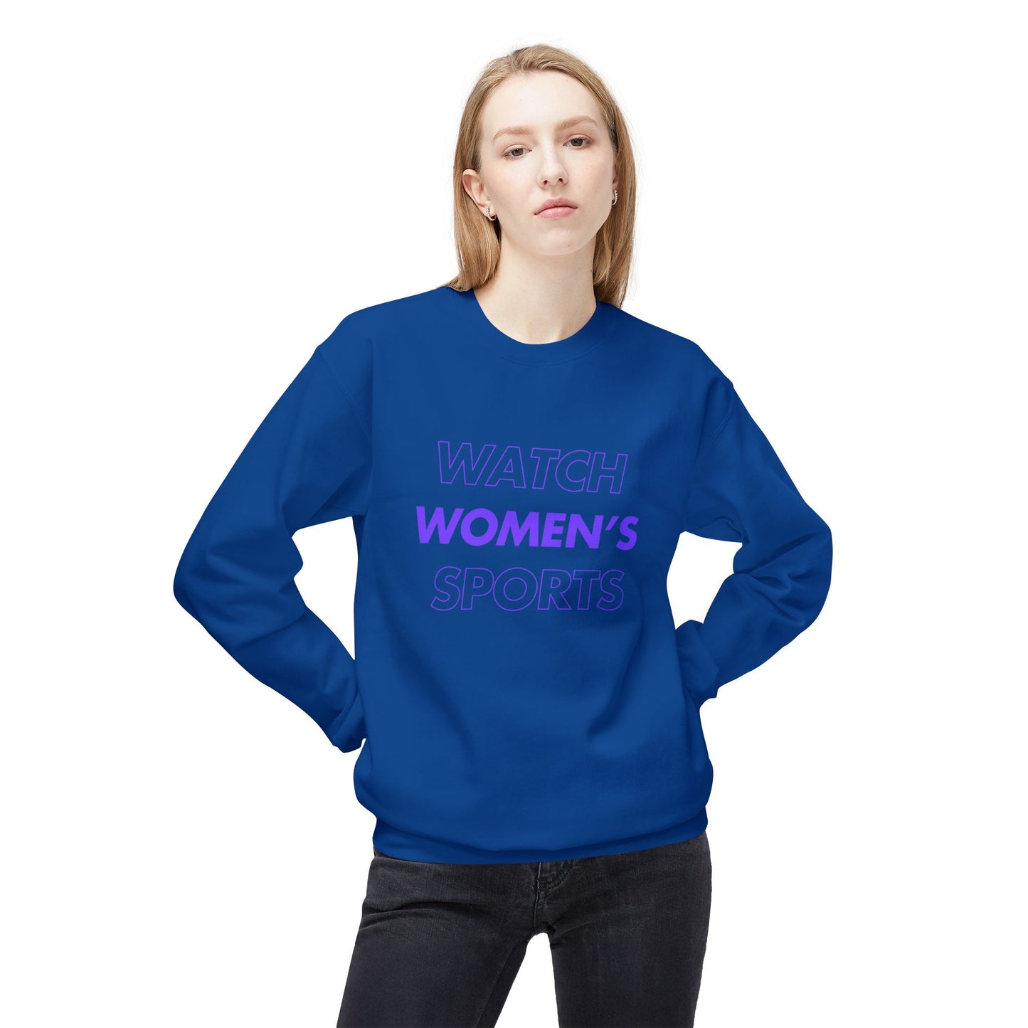 Watch Women's Sports // Unisex Midweight Softstyle Fleece Crewneck Sweatshirt