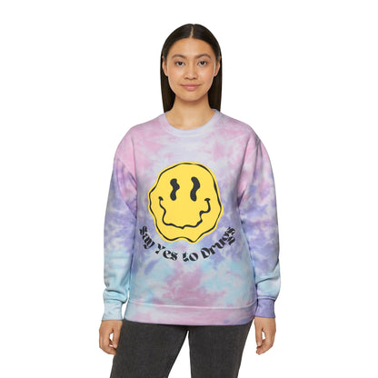 Say Yes to Drugs // Unisex Tie-Dye Sweatshirt