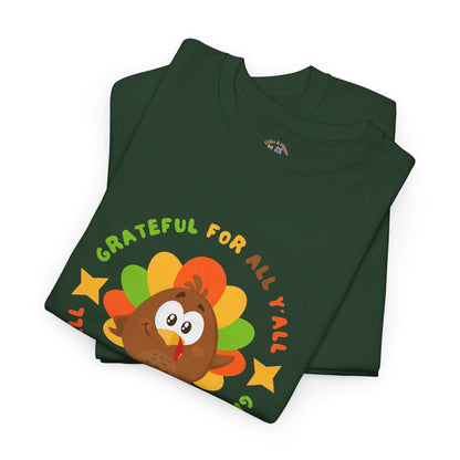 Grateful for All Y'all with Turkey // Unisex Jersey Short Sleeve Tee