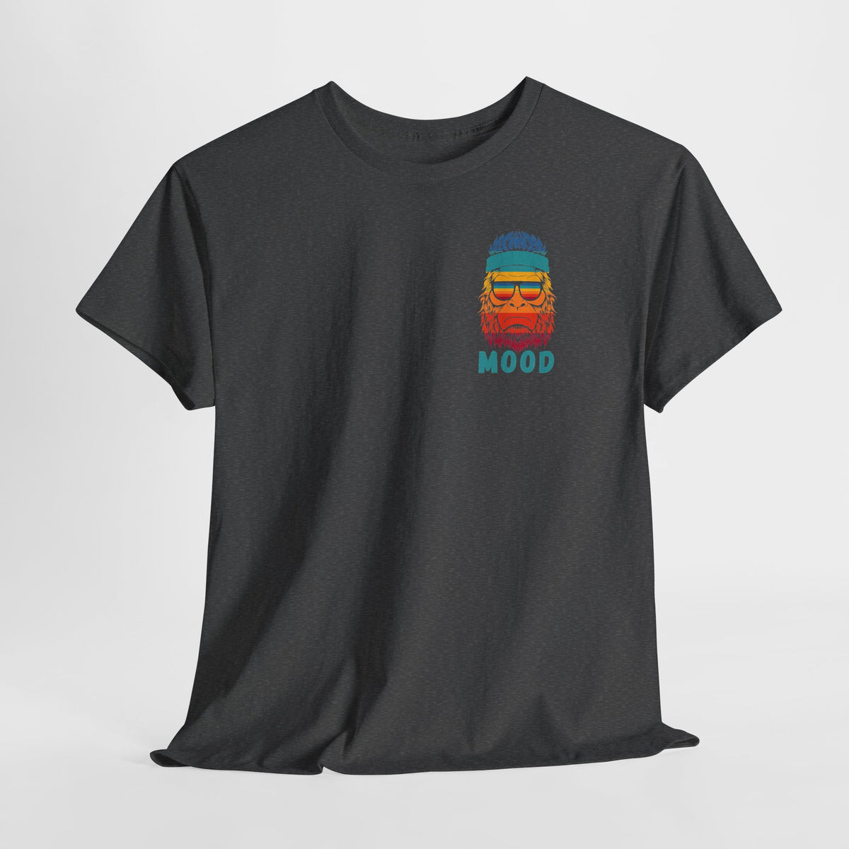 Bigfoot Mood - Pocket Placement // Retro Mood Unisex Heavy Cotton Tee - Colorful Graphic T-Shirt