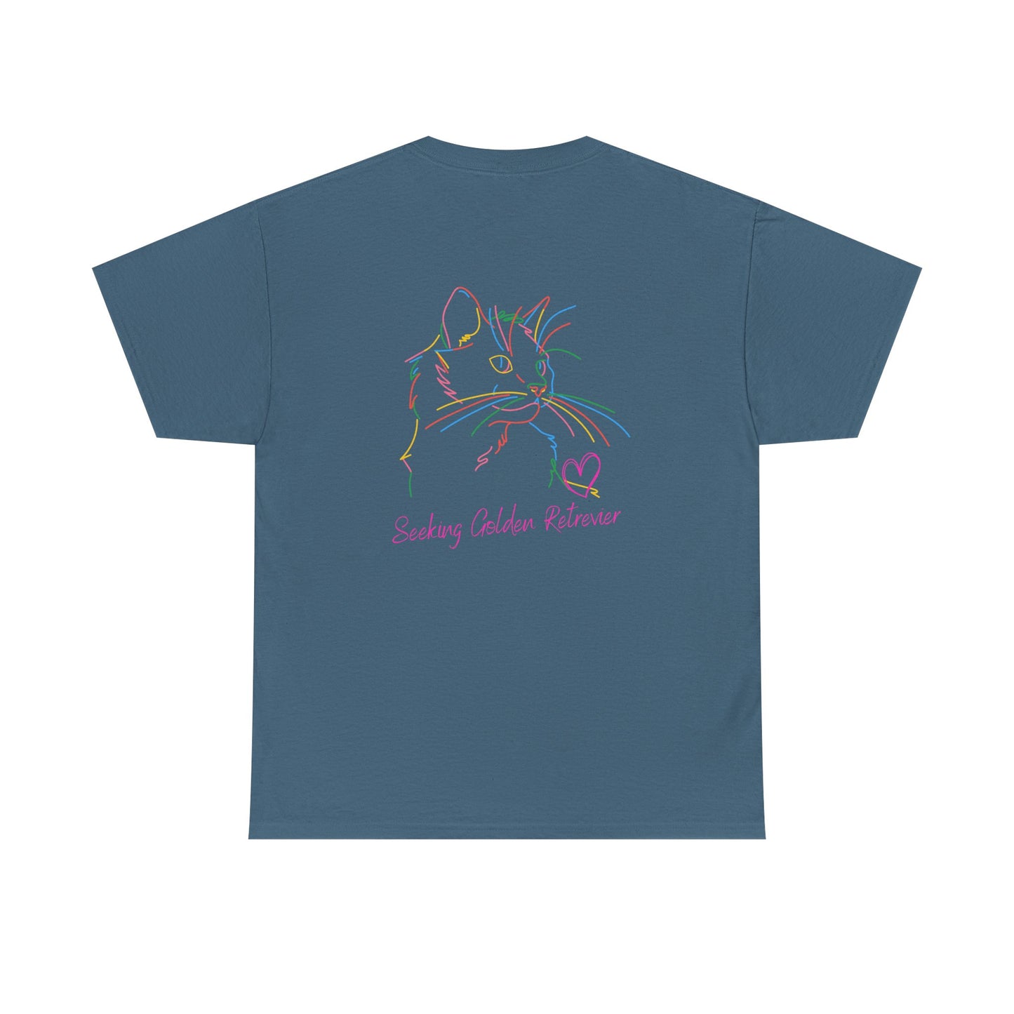 Black Cat Seeking My Golden Retriever // Unisex Heavy Cotton Tee - Relationship Dynamics