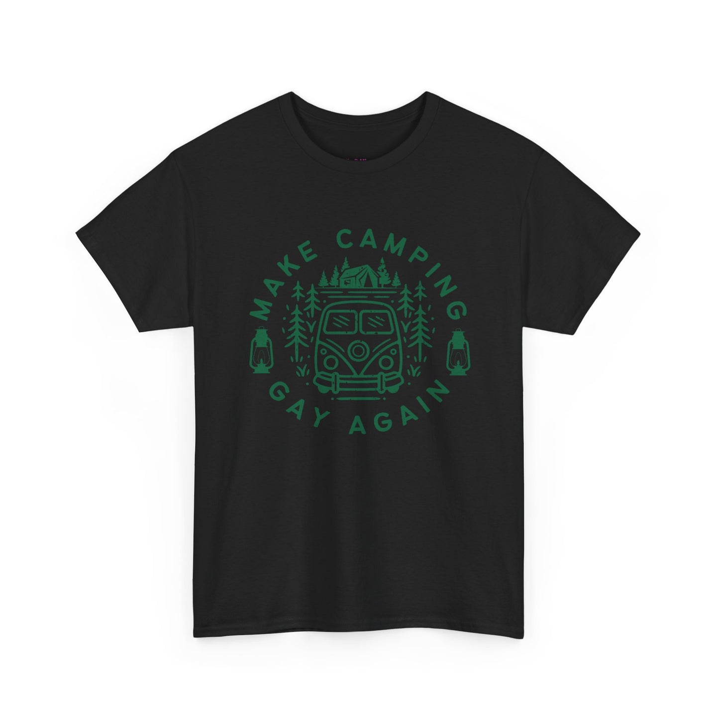 Make Camping Gay Again // Unisex Heavy Cotton Tee - Fun Outdoor Pride Shirt