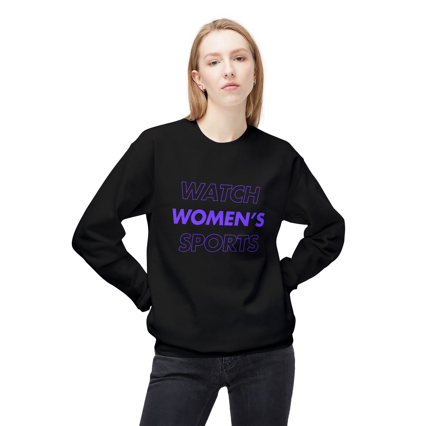 Watch Women's Sports // Unisex Midweight Softstyle Fleece Crewneck Sweatshirt