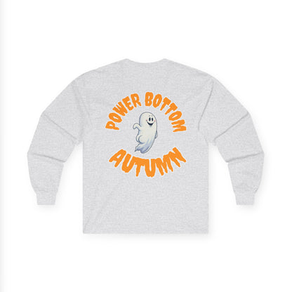 Power Bottom Autumn - White Ghost // Unisex Ghostly Vibes Long Sleeve Tee