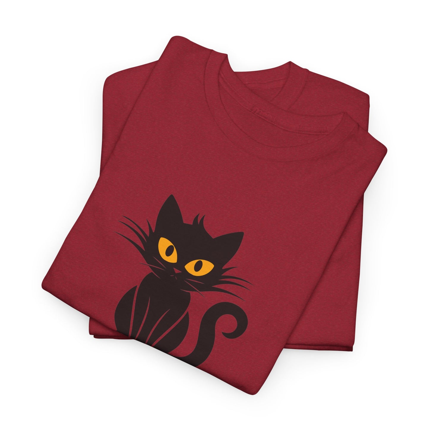 Black Cat with Sign //  Unisex Heavy Cotton Tee