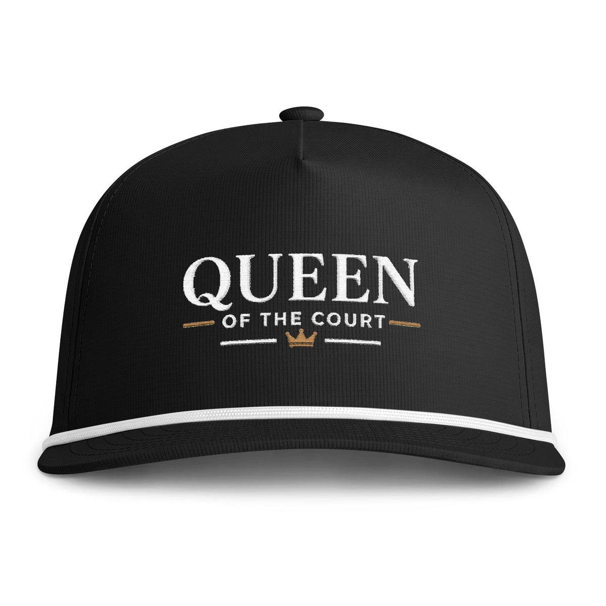 Queen of the Court Rope Cap – Cream Embroidery