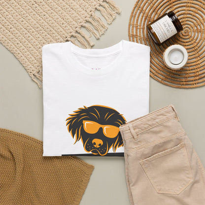 Golden Retriever with Sign //  Unisex Heavy Cotton Tee