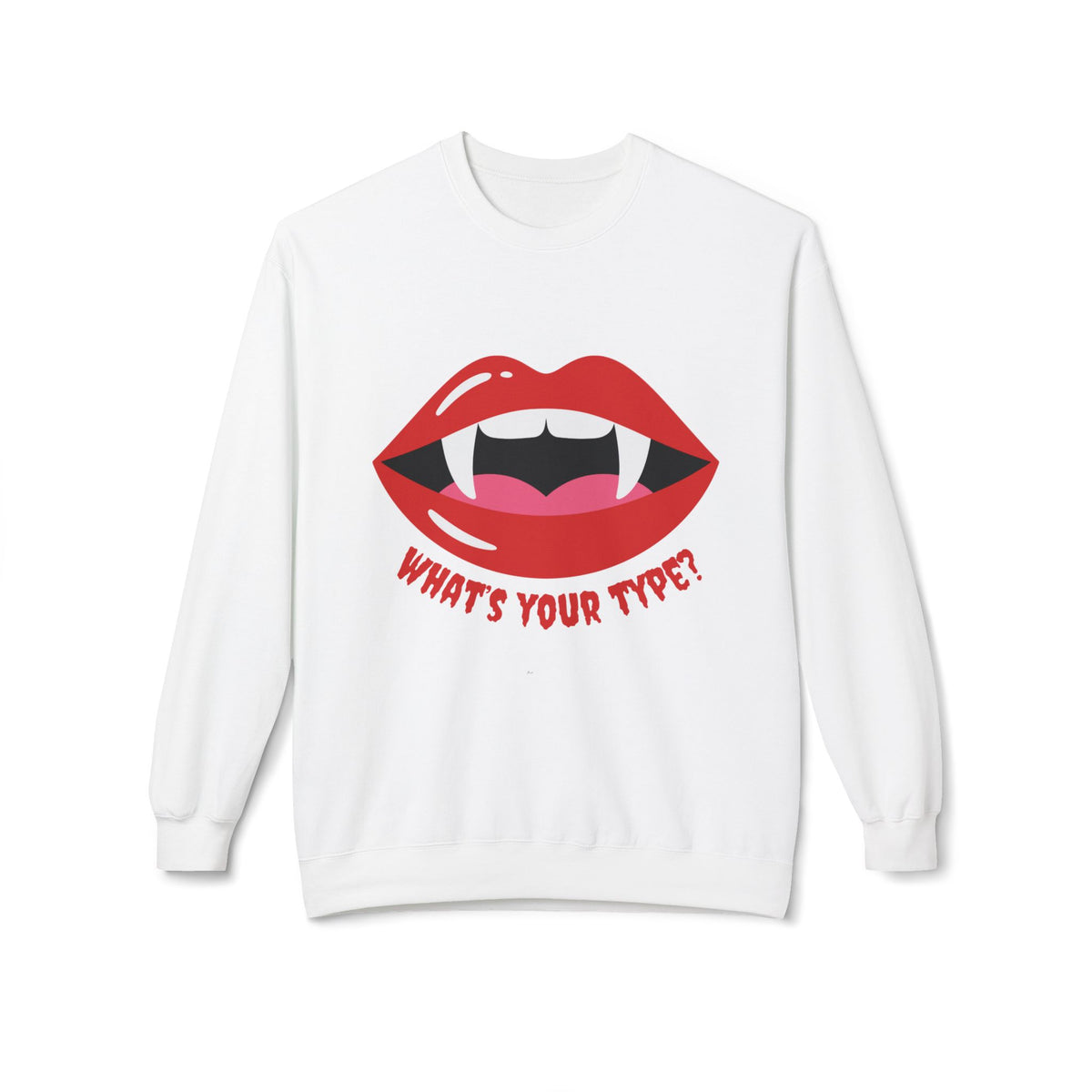 Vampire Lips Crewneck: Unisex Heavy Cotton Sweatshirt for Halloween, Party, Gift, Funny T-Shirt, Casual Wear, Trendy Fashion