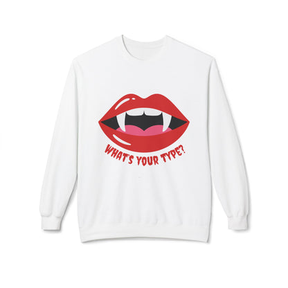 Vampire Lips Crewneck: Unisex Heavy Cotton Sweatshirt for Halloween, Party, Gift, Funny T-Shirt, Casual Wear, Trendy Fashion