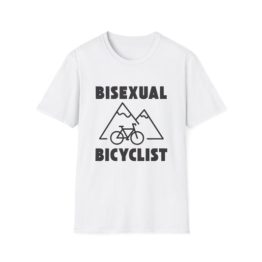 Bisexual (Mountain) Bicyclist  // Unisex Softstyle T-Shirt