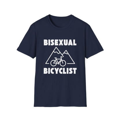 Bisexual (Mountain) Bicyclist  // Unisex Softstyle T-Shirt
