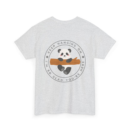 Keep Hangin' On - Panda // Unisex Heavy Cotton Tee -Vibes Graphic Shirt