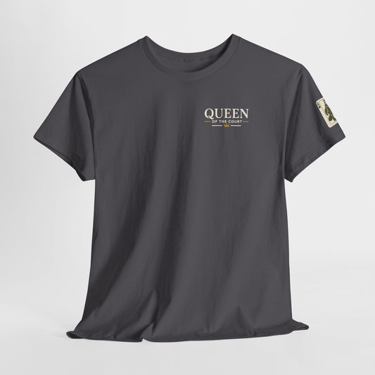 Pickleball - Queen of the Court - Sleeve Design - Vintage Playing Card Graphic T-Shirt