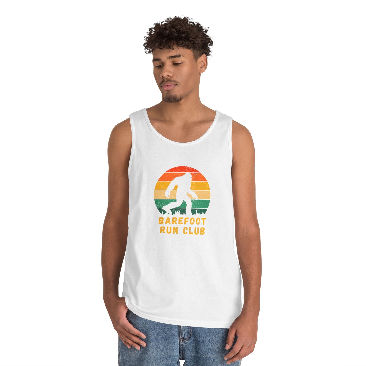 Barefoot Run Club Silhouette //  Unisex Heavy Cotton Tank Top