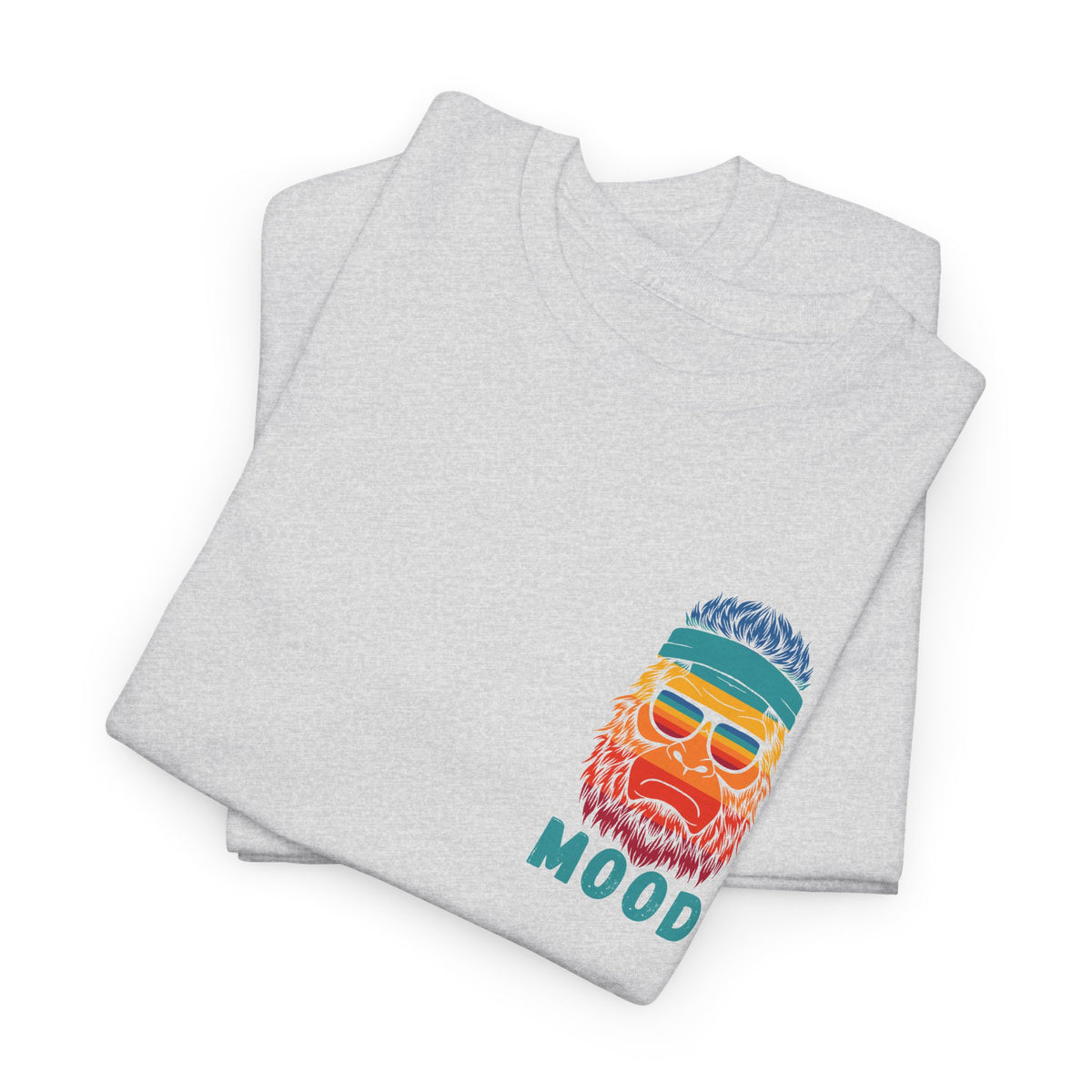 Bigfoot Mood - Pocket Placement // Retro Mood Unisex Heavy Cotton Tee - Colorful Graphic T-Shirt