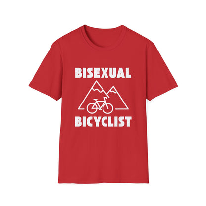 Bisexual (Mountain) Bicyclist  // Unisex Softstyle T-Shirt