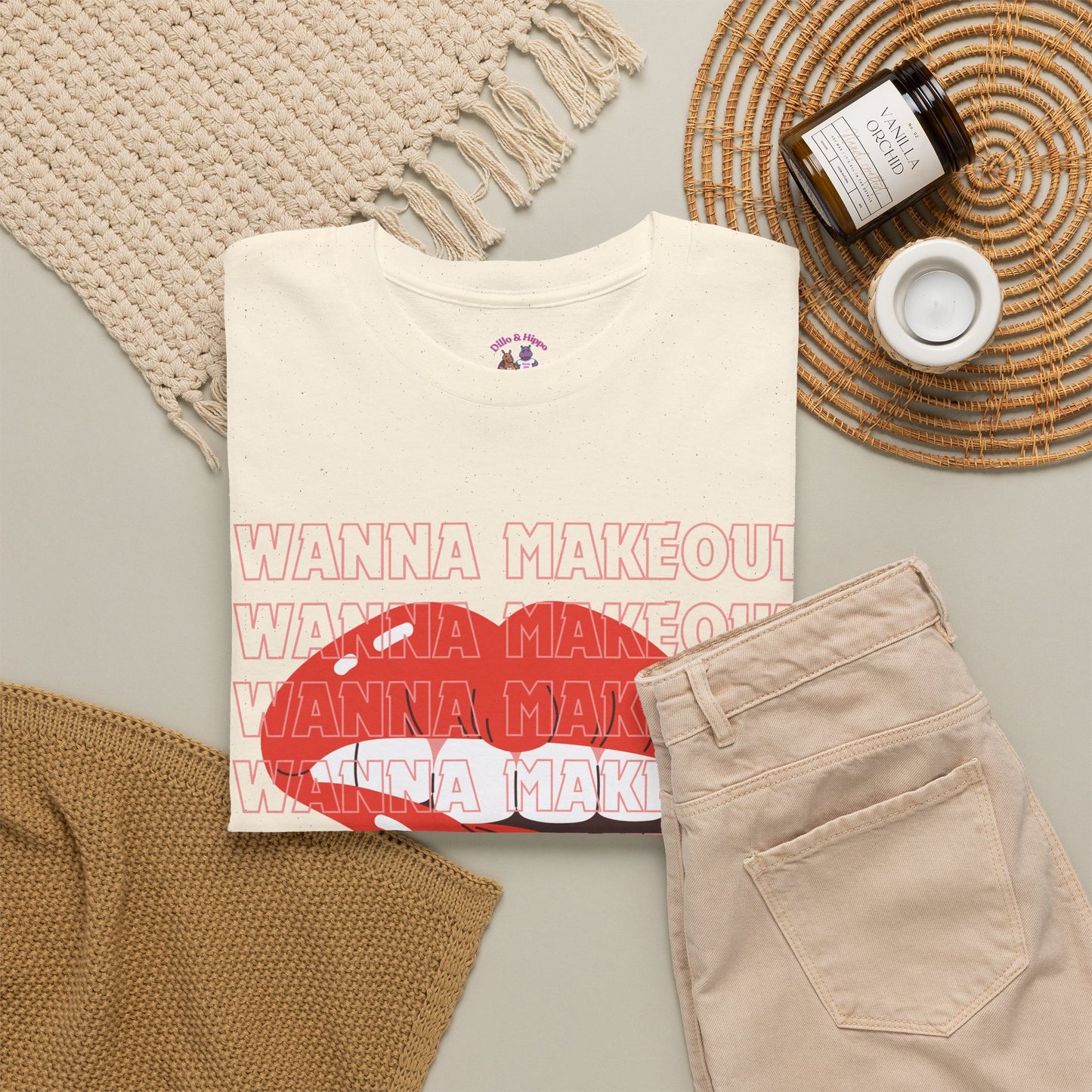 Unisex Heavy Cotton Tee - 'Wanna Makeout' Graphic Tee, Trendy Casual Wear, Perfect for Parties, Fun Couple's Tee