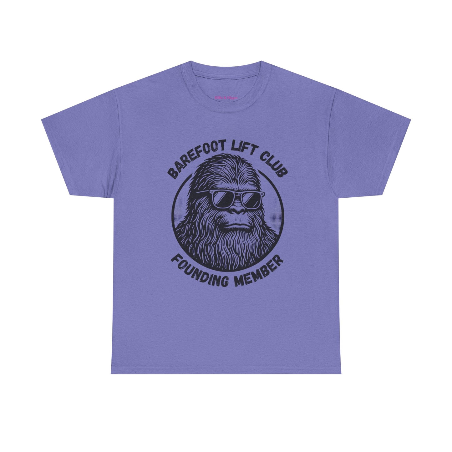 Bigfoot Founding Member of the Barefoot Lift Club // Unisex Heavy Cotton Tee - Founding Member Sasquatch Design