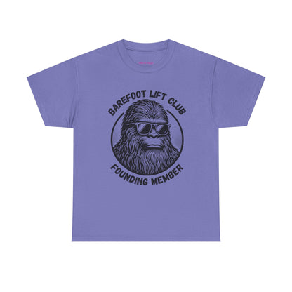 Bigfoot Founding Member of the Barefoot Lift Club // Unisex Heavy Cotton Tee - Founding Member Sasquatch Design