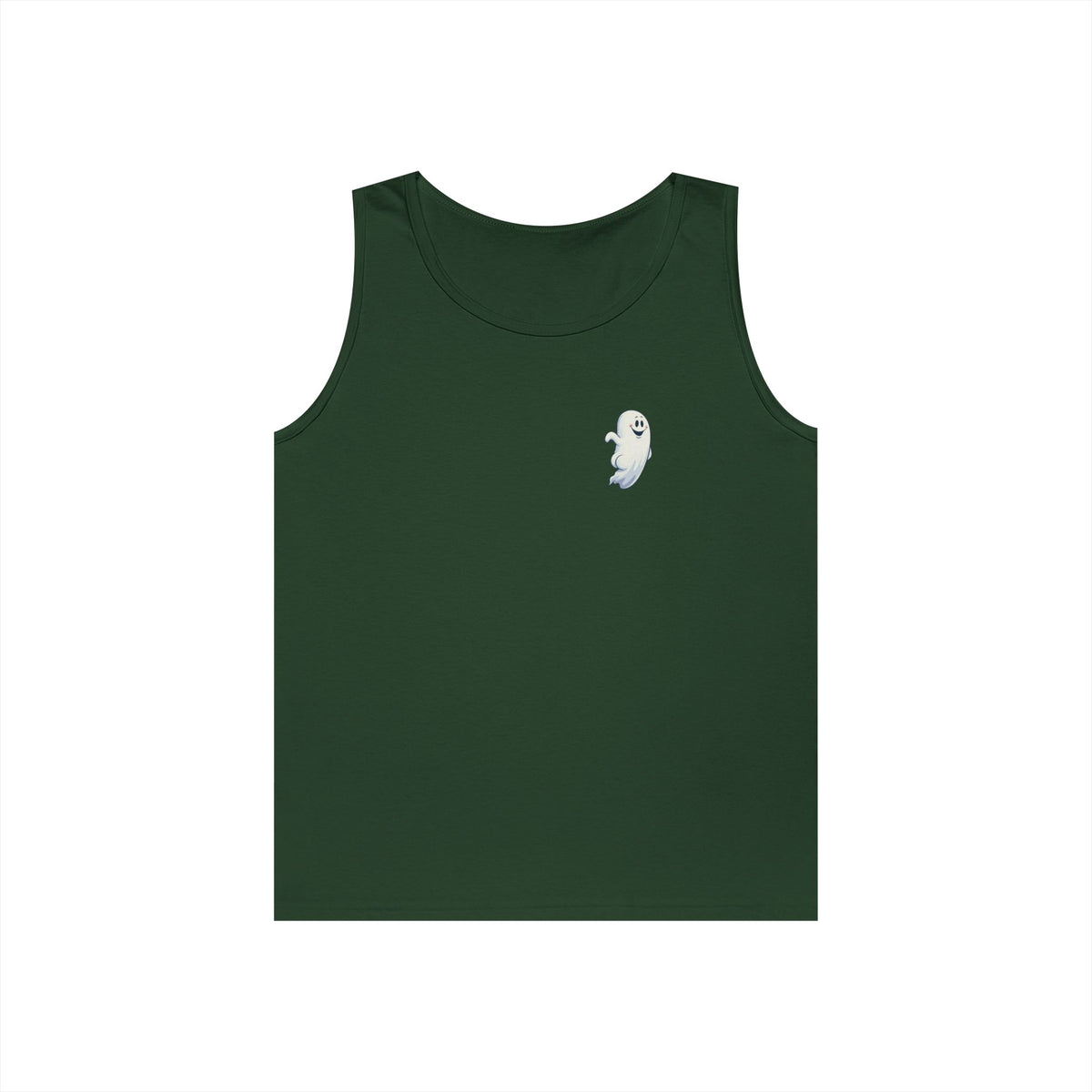 Power Bottom Autumn - White Ghost // Unisex Heavy Cotton Ghost Theme Tank Top - Fall Vibes
