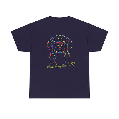 Golden Retriever Woofin' For My Black Cat // Unisex Heavy Cotton Tee - Relationship Dynamics