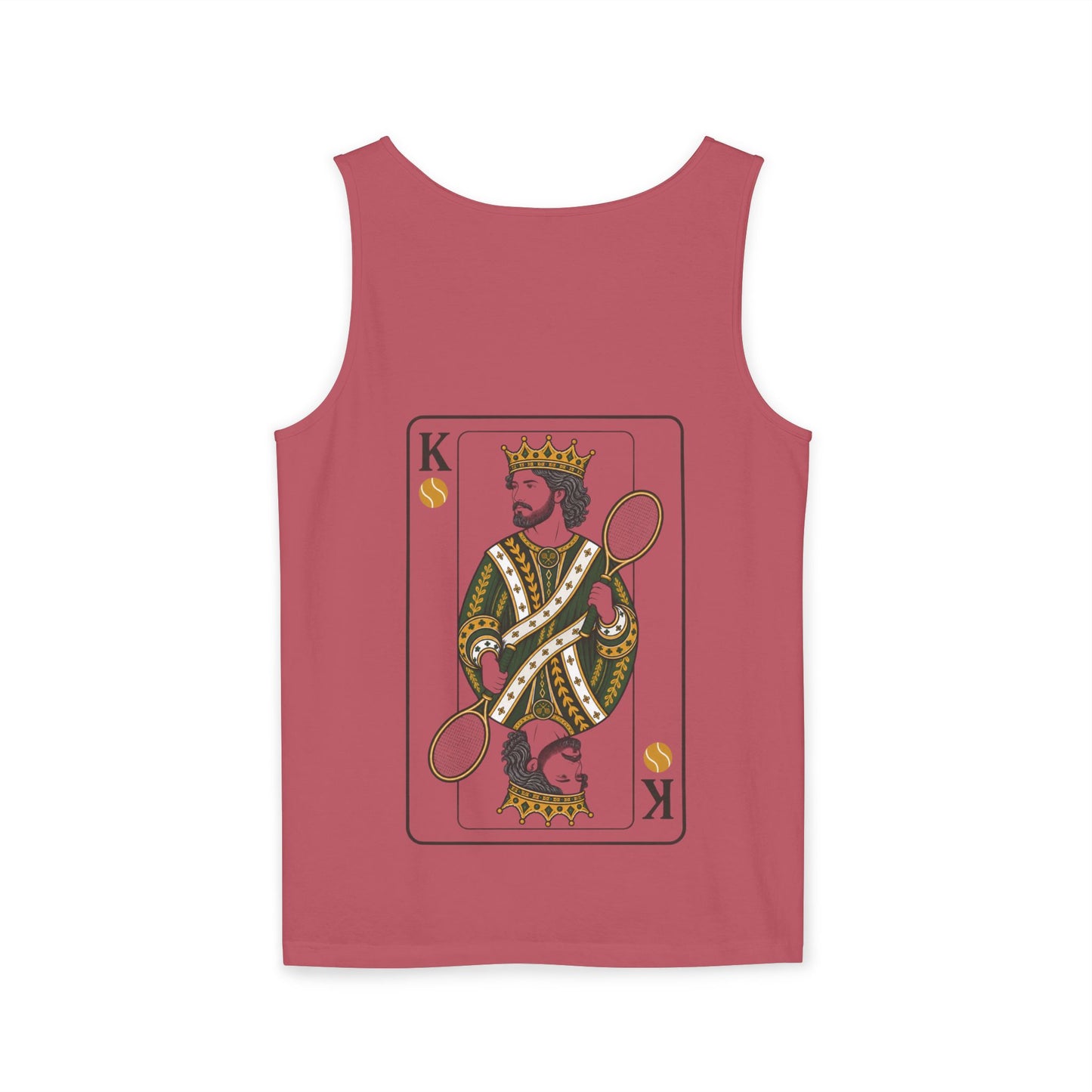 Tennis - King of the Court - Vintage Playing Card - Tank Top — Graphic Tank