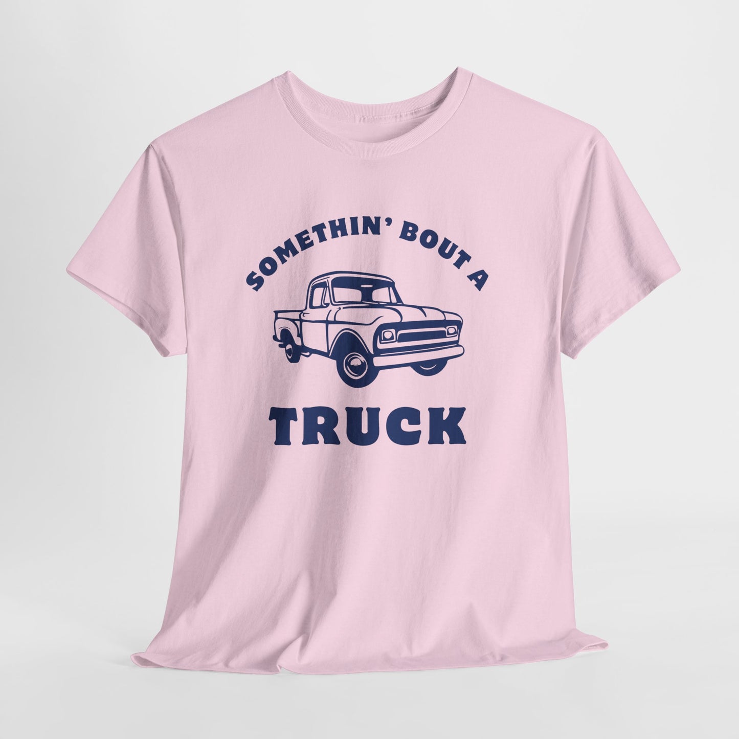 Somethin' Bout a Truck - Navy Pickup // Unisex Heavy Cotton Tee - Perfect for Truck Lovers