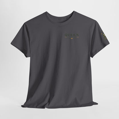 Tennis - Queen of the Court - Sleeve Print Vintage Playing Card Graphic T-Shirt