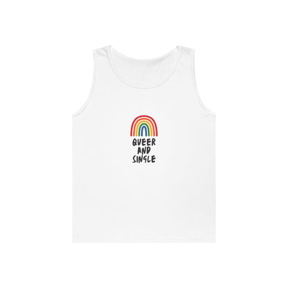 Queer and Single Rainbow // Unisex Heavy Cotton Tank Top