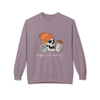 'Ready for Mayhem' Skull Coffee Tee — Casual Graphic Crewneck Swaetshirt