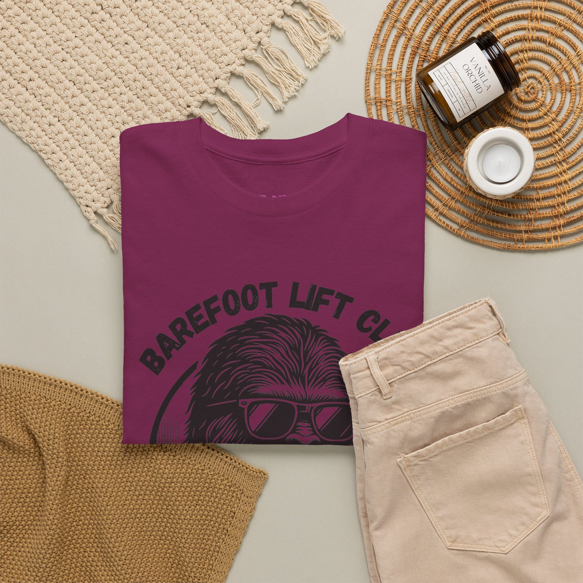 Bigfoot Founding Member of the Barefoot Lift Club // Unisex Heavy Cotton Tee - Founding Member Sasquatch Design