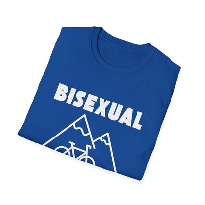 Bisexual (Mountain) Bicyclist  // Unisex Softstyle T-Shirt