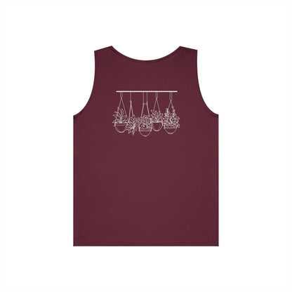 Hangin' With My Buds // Happy Plant Lover Unisex Heavy Cotton Tank Top - Perfect for Gardening Enthusiasts