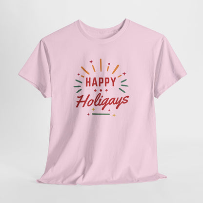 Happy Holigays Simple Unisex Heavy Cotton Tee