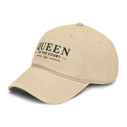 Queen of the Court Washed Baseball Cap — Pickleball or Tennis Player Hat