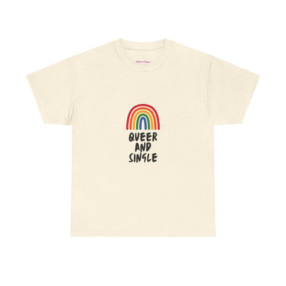 Queer and Single Rainbow // Short Sleeve Tee