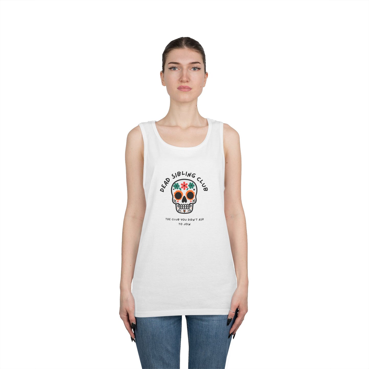 Dead Sibling Club Skull // Unisex Heavy Cotton Tank Top