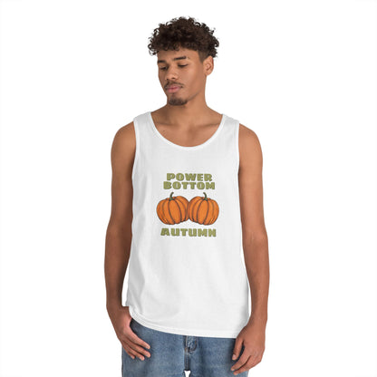 Power Bottom Autumn - Pumpkins // Unisex Heavy Cotton Tank Top - Fall Vibes