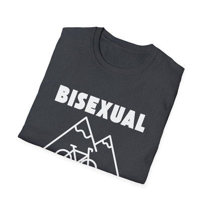 Bisexual (Mountain) Bicyclist  // Unisex Softstyle T-Shirt